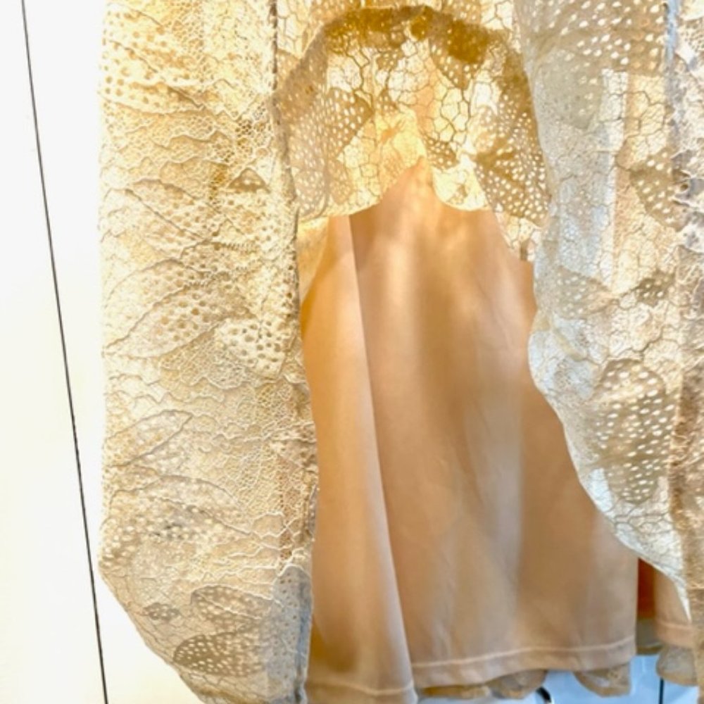 Leaf-Detailed Lace Sleeveless Tiered Dress - NWOT - Ready for Summer! - Picture 5 of 11
